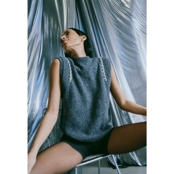 Copenhagen Muse CMIBRA Strik-Vest, Dark Grey Melange